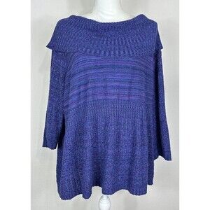 Catherines Purple Short Sleeve Cowl Neck Pullover Sweater Size 3X Petite…